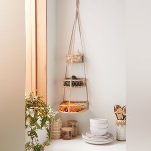 Urban Outfitters hanging basket, boho, rattan
